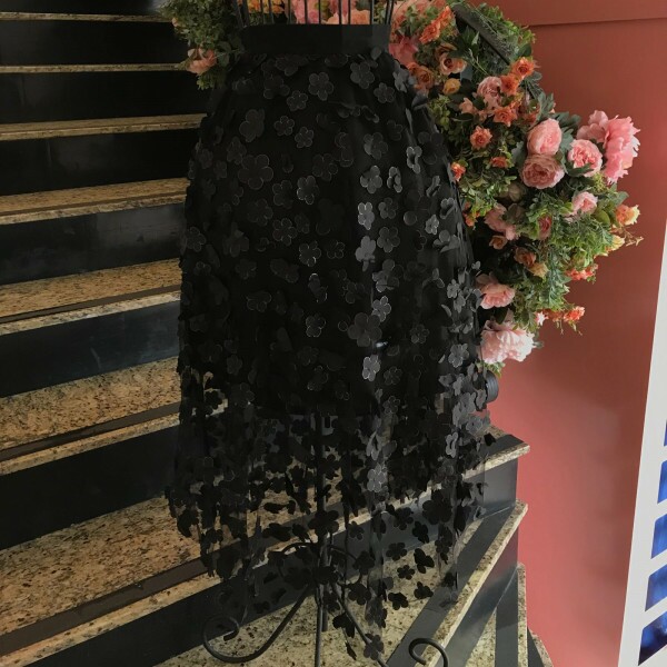 Saia de Tulle com Flor 3D Black